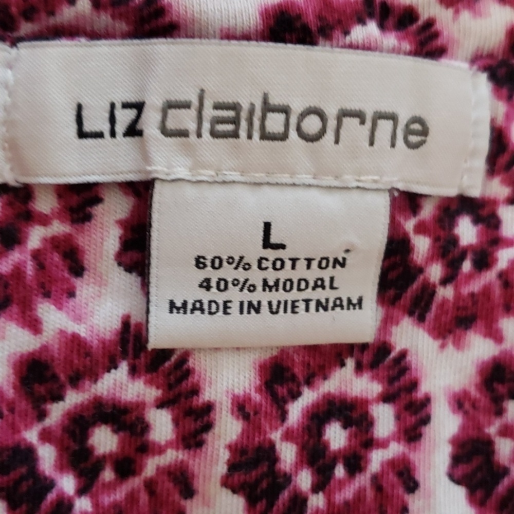 Liz Claiborne Purple & White Cotton Top - Picture 7 of 8